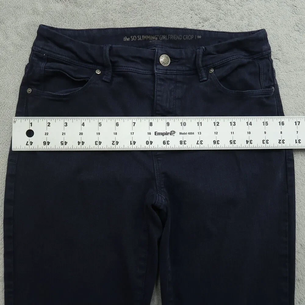 Chico's Jeans Women's Size 00 US-2 Blue Mid-Rise Girlfriend Crop 25.5
